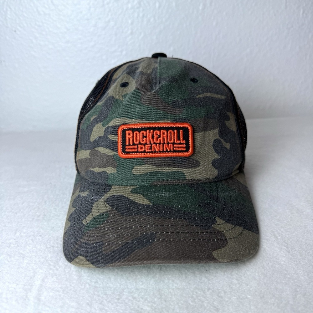 Rock And Roll Denim Camo Hat SnapBack Trucker Cap Mesh Back Camouflage Classics